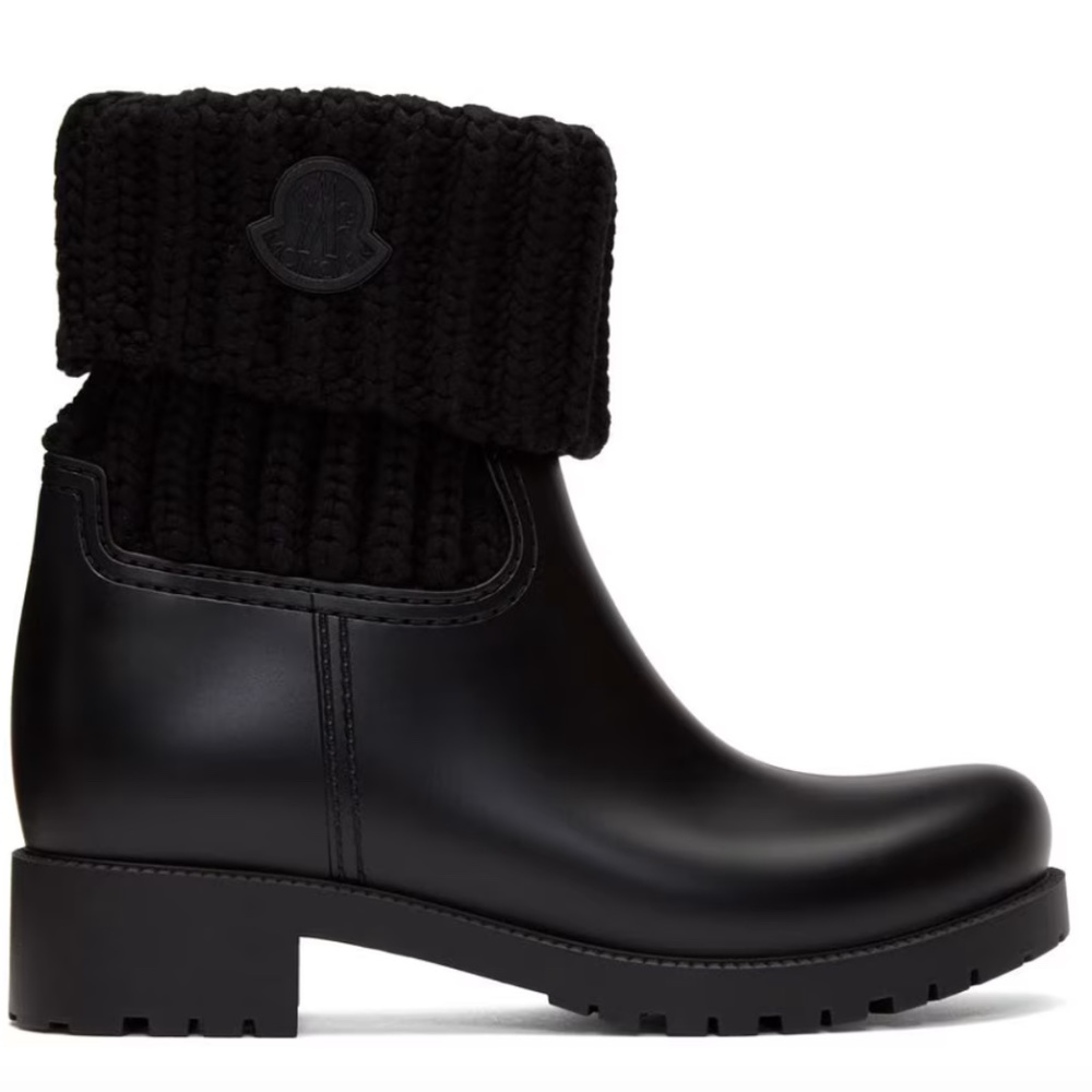 Worn Once MONCLER Black Knit Ginette Boots
